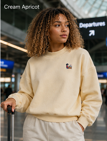 INSUARIA — Women Fleece Mock-Neck Crew Sweatshirt