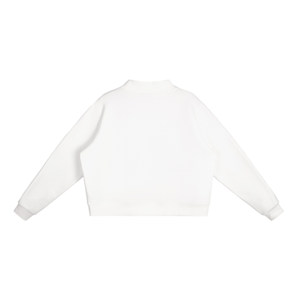 INSUARIA — Women Fleece Mock-Neck Crew Sweatshirt