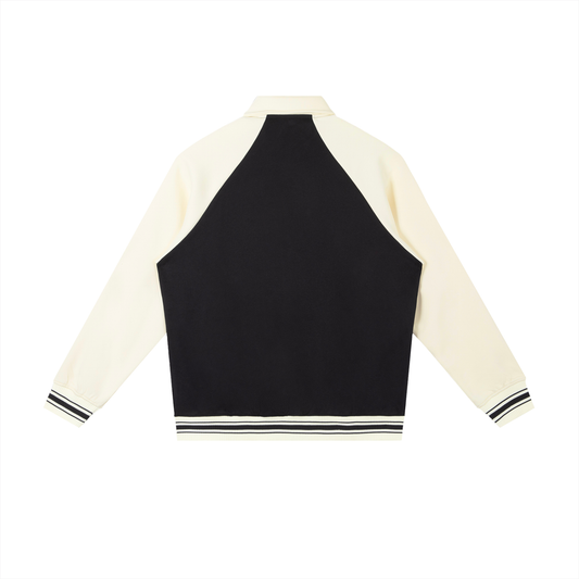 INSUARIA — Contrast Raglan Sleeve Baseball Jacket