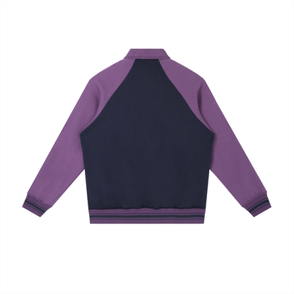 INSUARIA — Contrast Raglan Sleeve Baseball Jacket