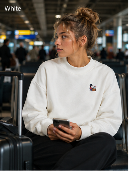 INSUARIA — Women Fleece Mock-Neck Crew Sweatshirt