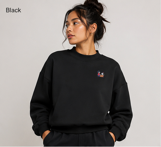 INSUARIA — Women Fleece Mock-Neck Crew Sweatshirt