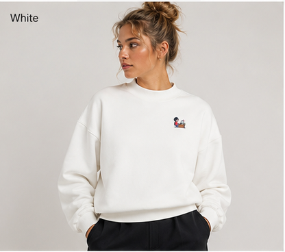 INSUARIA — Women Fleece Mock-Neck Crew Sweatshirt