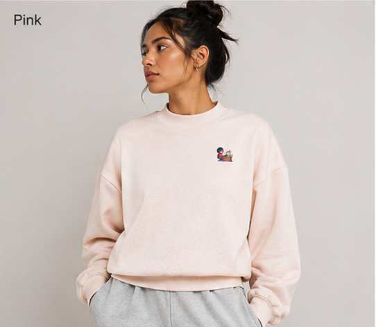 INSUARIA — Women Fleece Mock-Neck Crew Sweatshirt