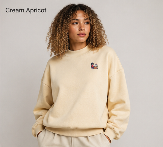 INSUARIA — Women Fleece Mock-Neck Crew Sweatshirt