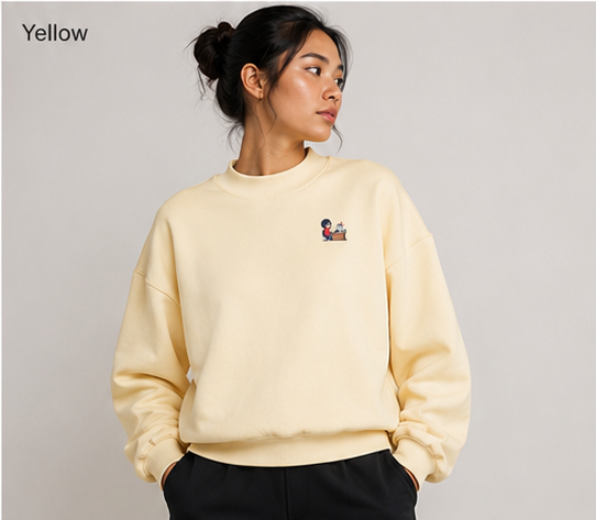 INSUARIA — Women Fleece Mock-Neck Crew Sweatshirt