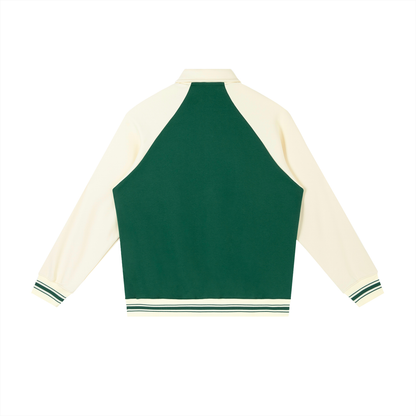 INSUARIA — Contrast Raglan Sleeve Baseball Jacket