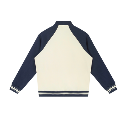 INSUARIA — Contrast Raglan Sleeve Baseball Jacket