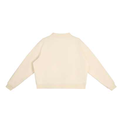 INSUARIA — Women Fleece Mock-Neck Crew Sweatshirt