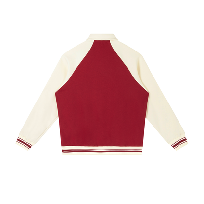 INSUARIA — Contrast Raglan Sleeve Baseball Jacket
