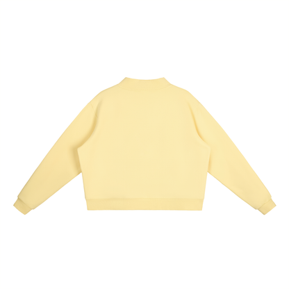 INSUARIA — Women Fleece Mock-Neck Crew Sweatshirt