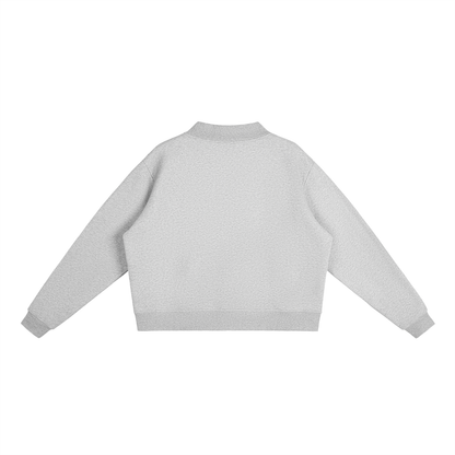 INSUARIA — Women Fleece Mock-Neck Crew Sweatshirt