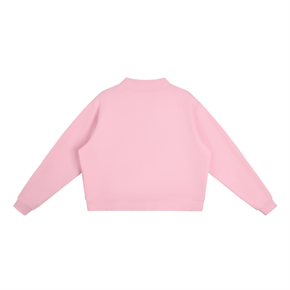 INSUARIA — Women Fleece Mock-Neck Crew Sweatshirt